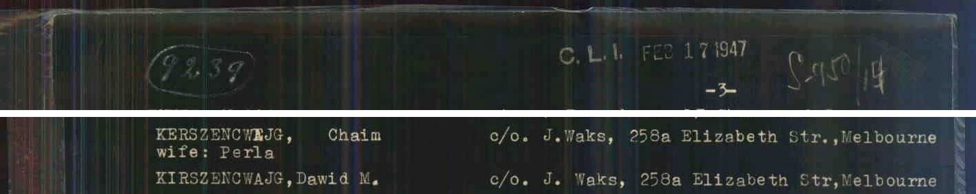 Document — Chaim Kerszencwejg