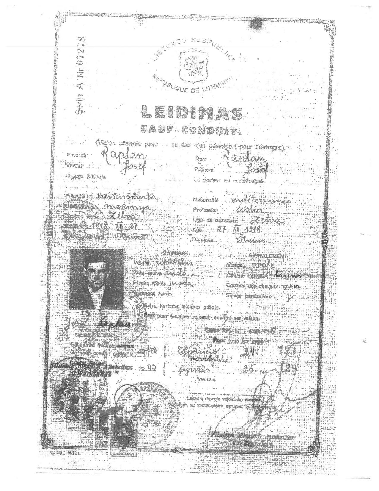 Document — Josef Kaplan