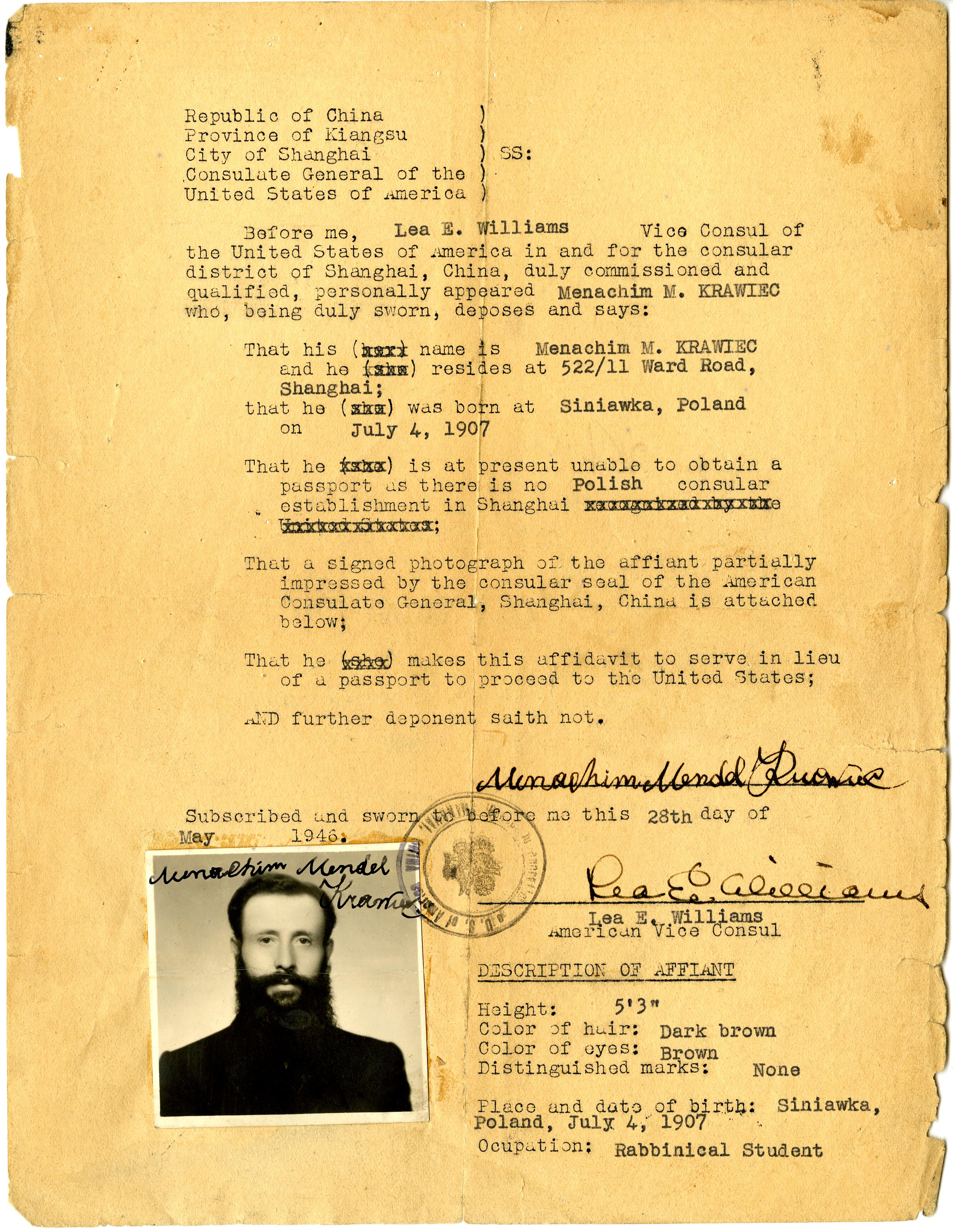 Document — Menachim Krawiec