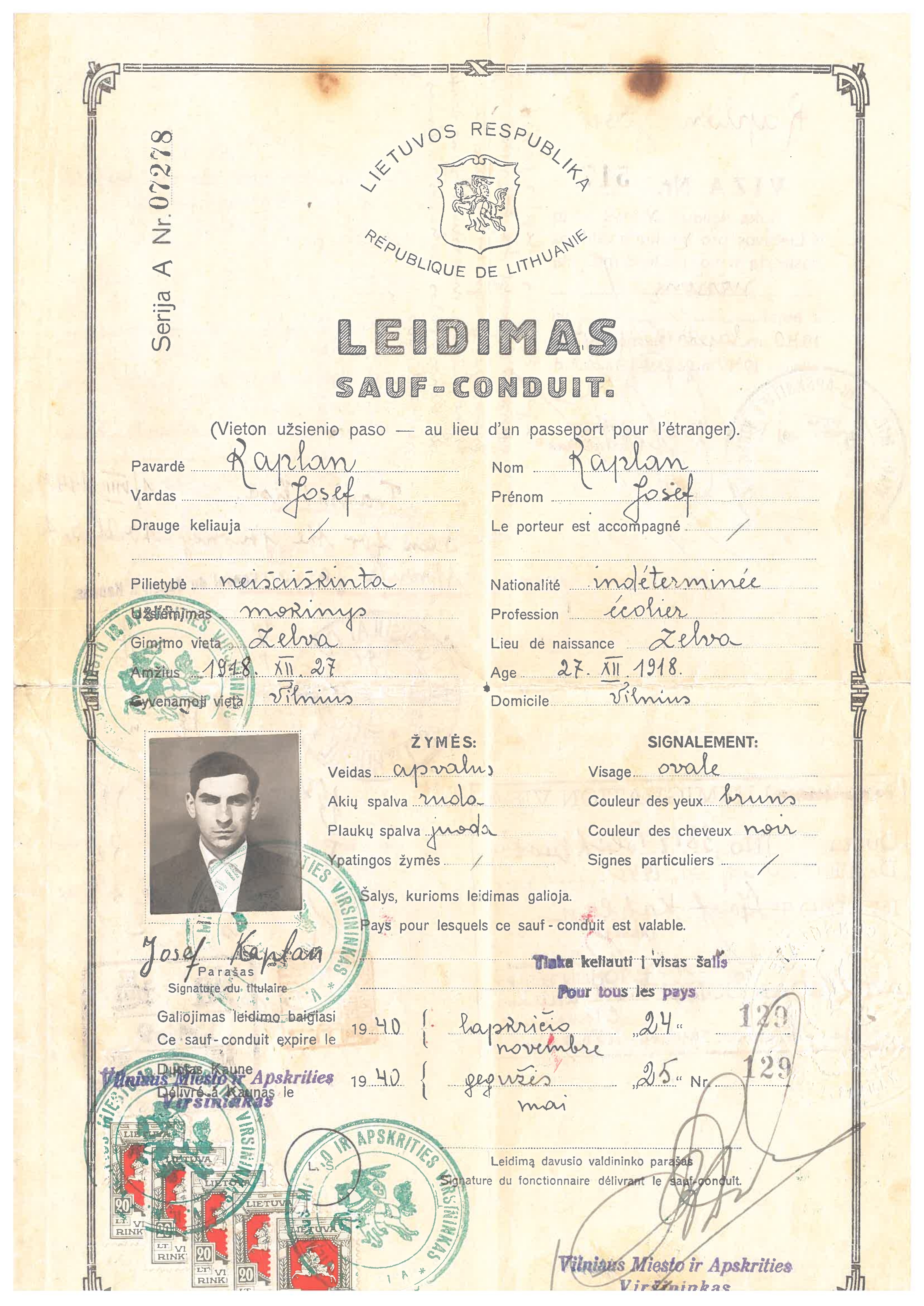 Document — Josef Kaplan